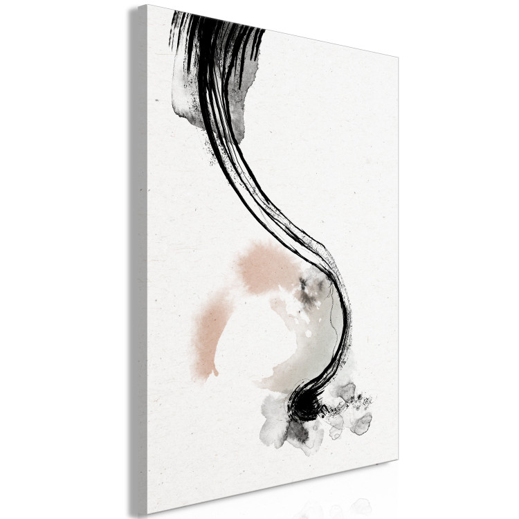 Canvas Art Print Brushstroke (1-piece) - light background and abstraction in swirling shapes 144729 additionalImage 2