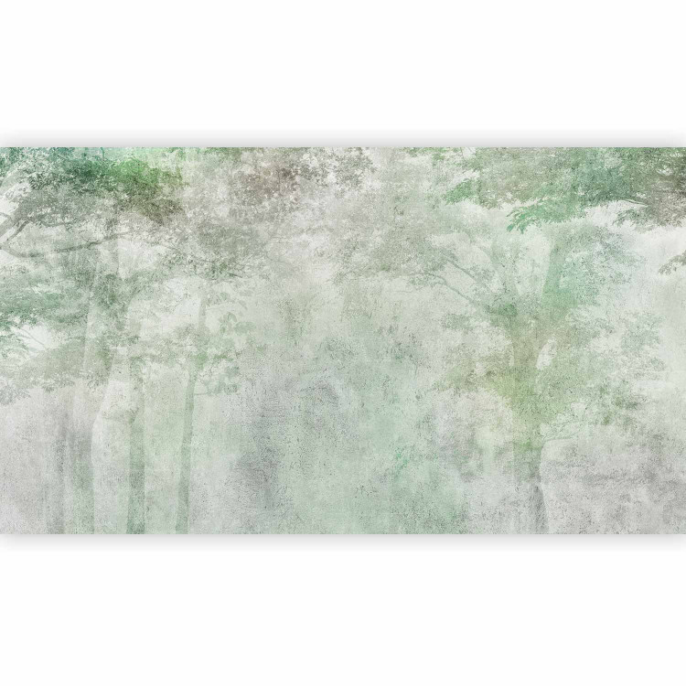 Wall Mural Forest in the Morning - Green Trees on a Delicate Light Texture 146429 additionalImage 1