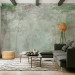 Wall Mural Forest in the Morning - Green Trees on a Delicate Light Texture 146429