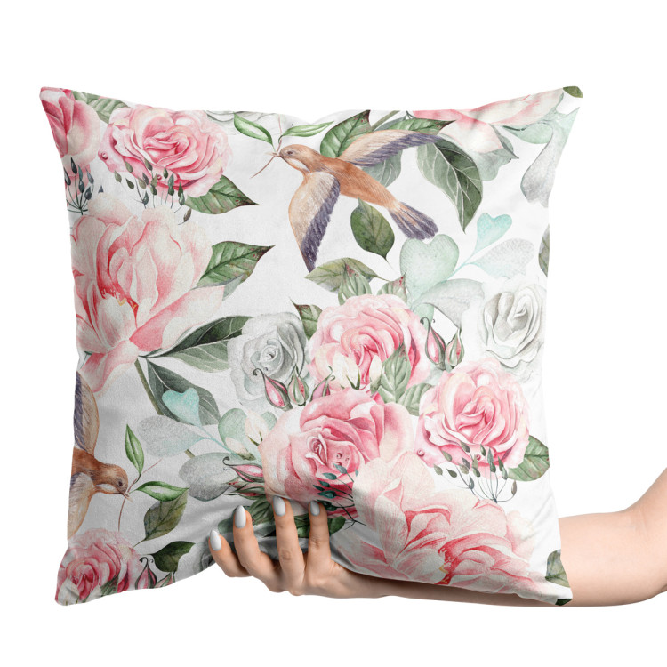 Decorative Velor Pillow Pastel garden - rose flower composition in Provencal style 147129 additionalImage 2