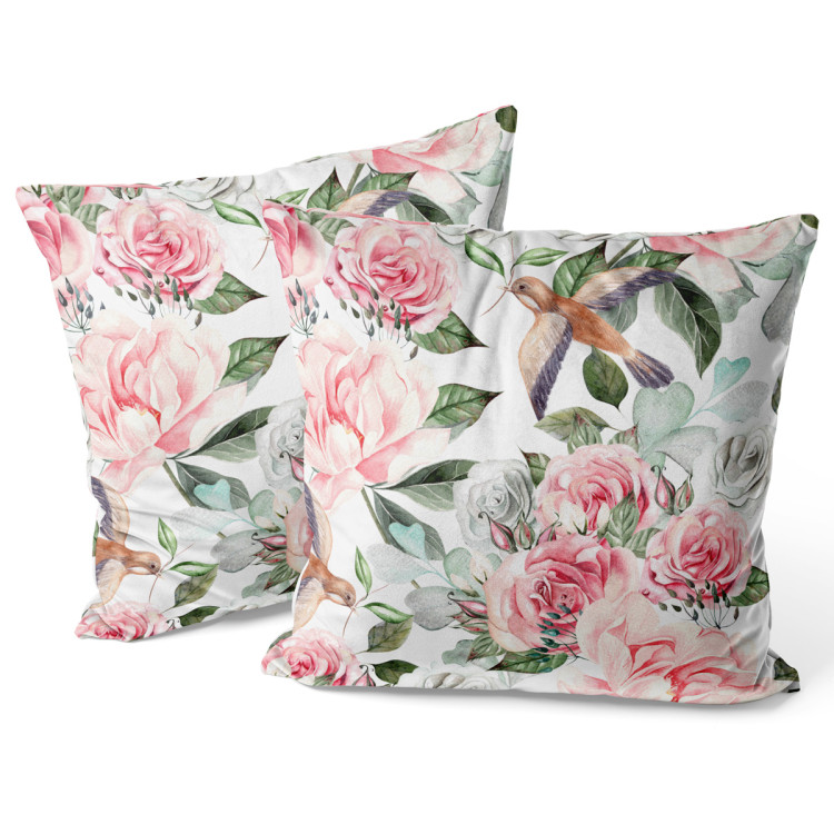 Decorative Velor Pillow Pastel garden - rose flower composition in Provencal style 147129 additionalImage 3
