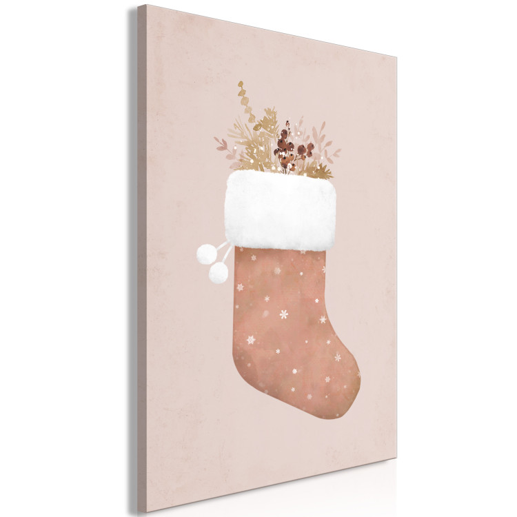 Canvas Pastel Christmas - Holiday Stocking With Plant Twigs 148029 additionalImage 2