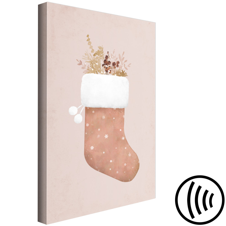 Canvas Pastel Christmas - Holiday Stocking With Plant Twigs 148029 additionalImage 6