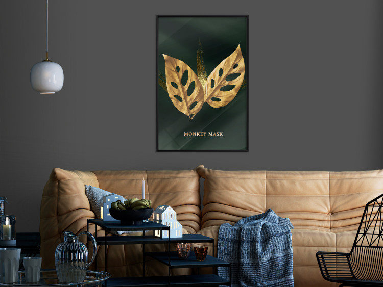 Wall Poster Monkey Monstera in Gold - Majestic Leaves of a Perforated Plant 148829 additionalImage 13