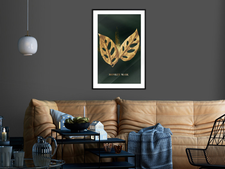 Wall Poster Monkey Monstera in Gold - Majestic Leaves of a Perforated Plant 148829 additionalImage 16