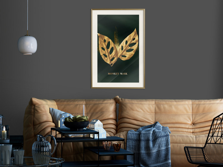 Wall Poster Monkey Monstera in Gold - Majestic Leaves of a Perforated Plant 148829 additionalImage 19
