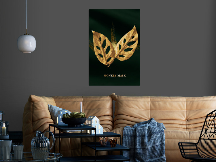 Wall Poster Monkey Monstera in Gold - Majestic Leaves of a Perforated Plant 148829 additionalImage 12