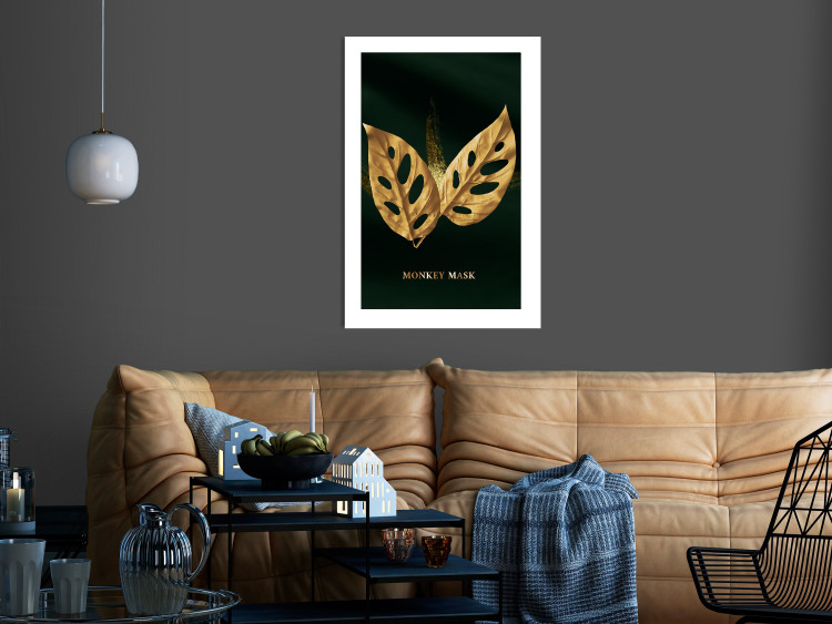 Wall Poster Monkey Monstera in Gold - Majestic Leaves of a Perforated Plant 148829 additionalImage 11