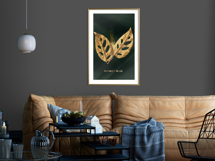 Wall Poster Monkey Monstera in Gold - Majestic Leaves of a Perforated Plant 148829 additionalImage 15