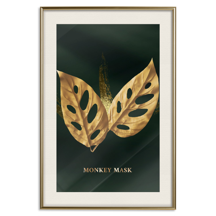 Wall Poster Monkey Monstera in Gold - Majestic Leaves of a Perforated Plant 148829 additionalImage 27