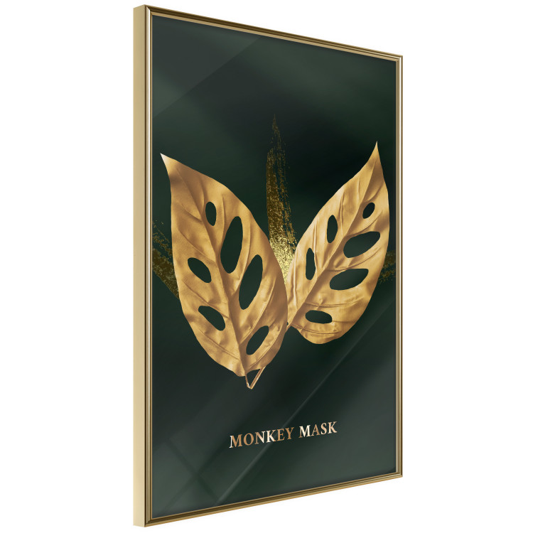 Wall Poster Monkey Monstera in Gold - Majestic Leaves of a Perforated Plant 148829 additionalImage 6