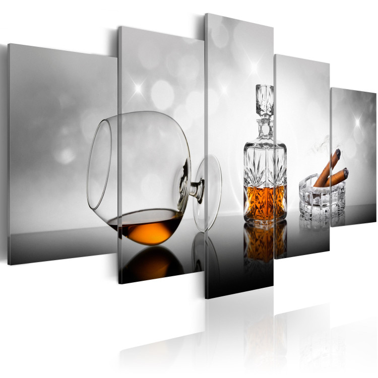 Canvas Print Scotch Whiskey in a Decanter (5-piece) - vintage-style composition 149129 additionalImage 2