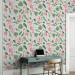 Modern Wallpaper Exotic Pattern - Pink Flamingos and Green Leaves on a White Background 150029 additionalThumb 5