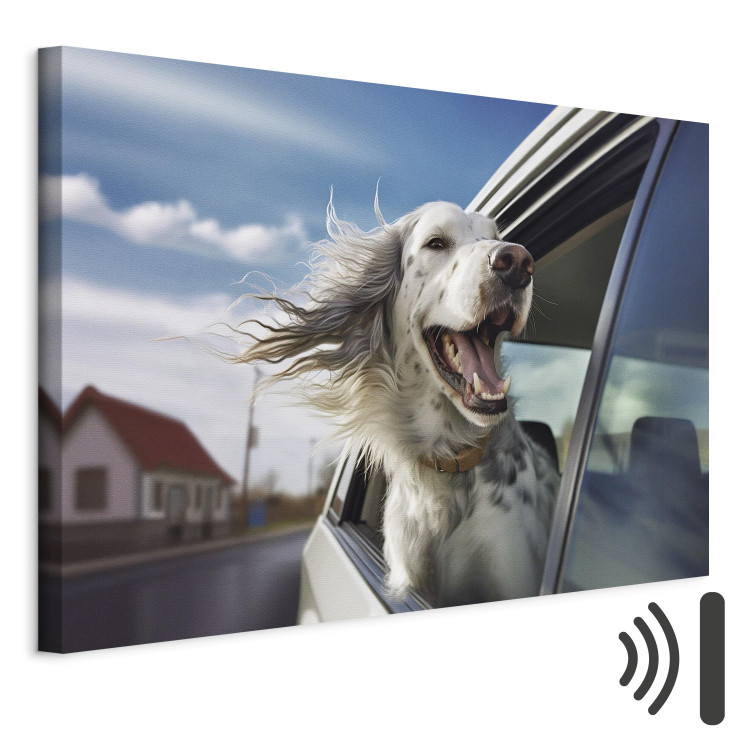 Canvas Art Print AI Dog English Setter - Animal Catching Air Rush While Traveling by Car - Horizontal 150229 additionalImage 8