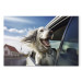 Canvas Art Print AI Dog English Setter - Animal Catching Air Rush While Traveling by Car - Horizontal 150229