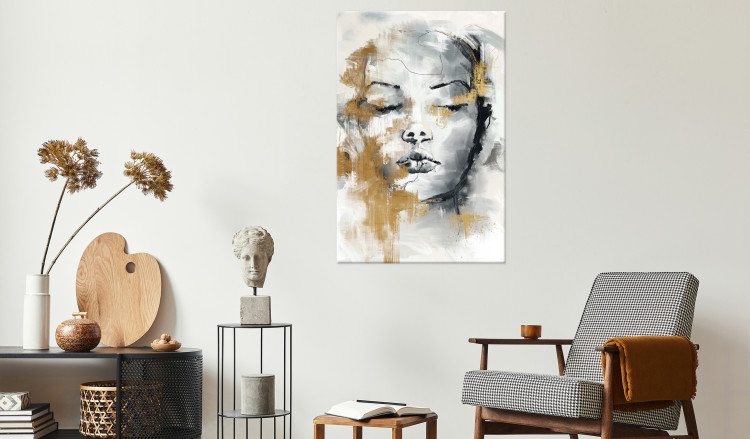 Large canvas print Portrait of a Stranger - Woman's Face Expressively Painted [Large Format] 150929 additionalImage 5