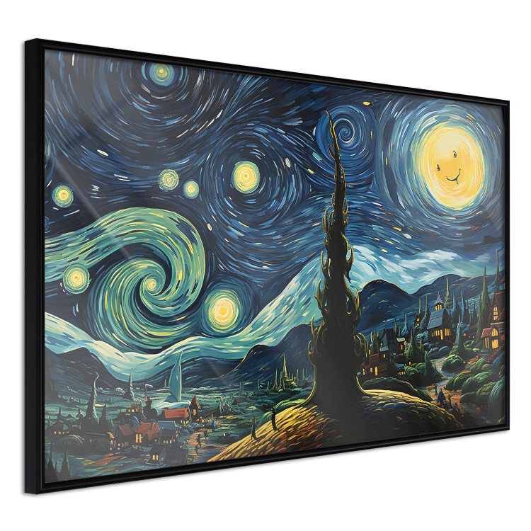 Poster Starry Night - A Landscape in the Moonlight in the Style of Van Gogh 151129 additionalImage 5