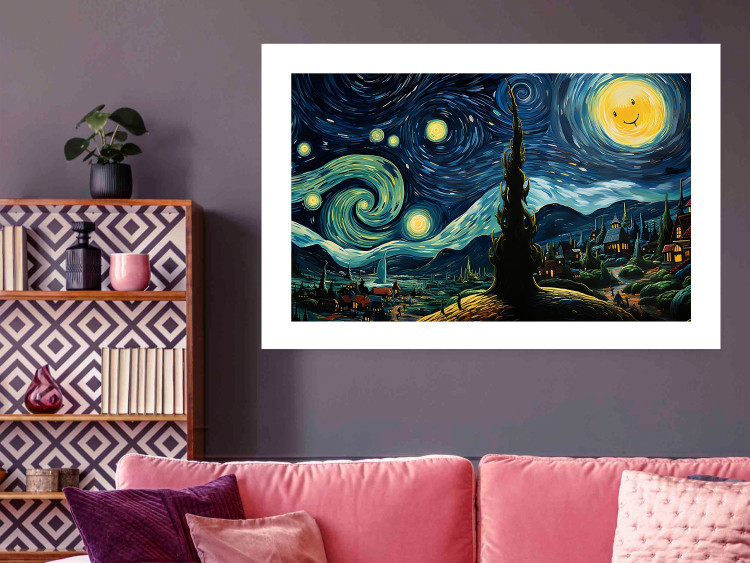 Poster Starry Night - A Landscape in the Moonlight in the Style of Van Gogh 151129 additionalImage 10