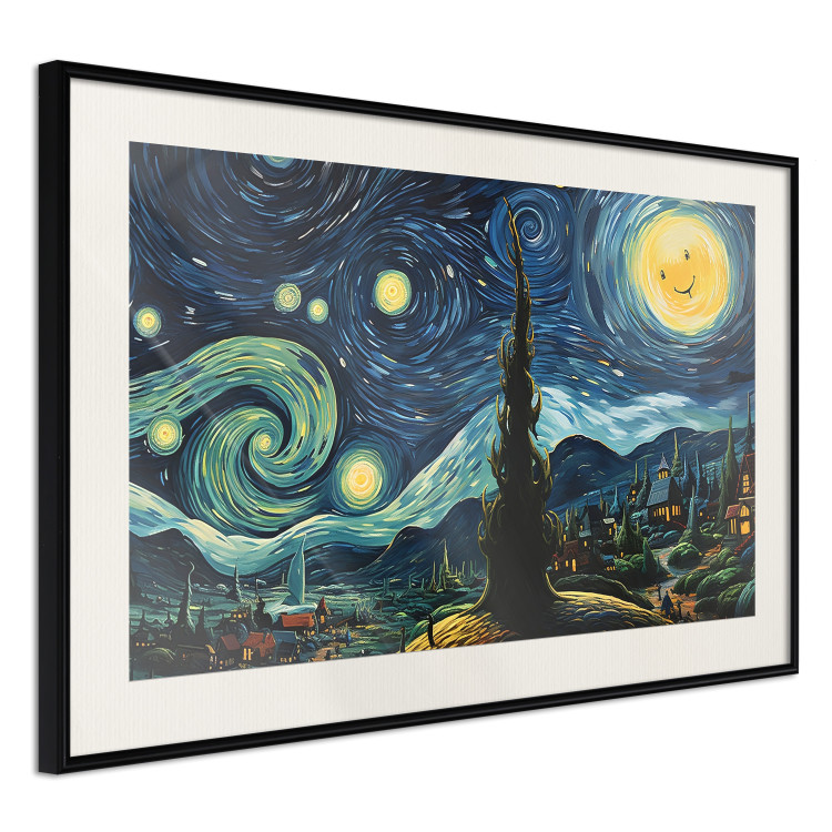 Poster Starry Night - A Landscape in the Moonlight in the Style of Van Gogh 151129 additionalImage 8