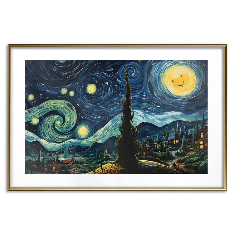 Poster Starry Night - A Landscape in the Moonlight in the Style of Van Gogh 151129 additionalImage 26