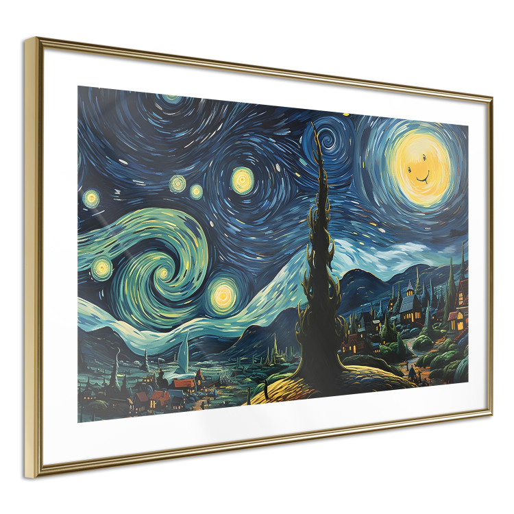 Poster Starry Night - A Landscape in the Moonlight in the Style of Van Gogh 151129 additionalImage 9