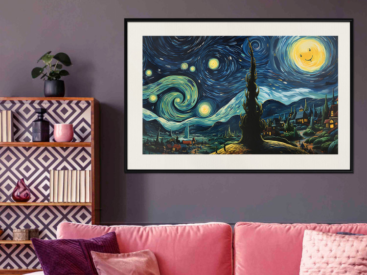 Poster Starry Night - A Landscape in the Moonlight in the Style of Van Gogh 151129 additionalImage 17