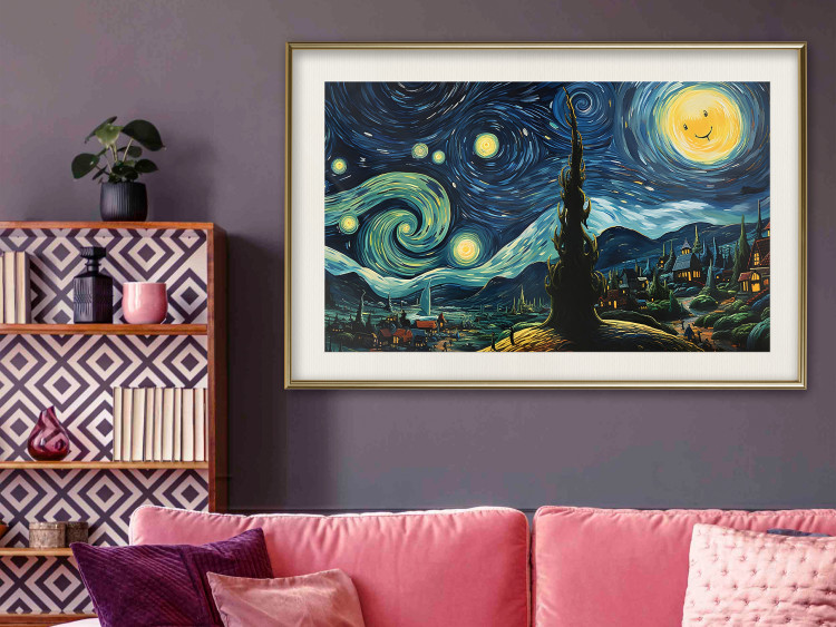 Poster Starry Night - A Landscape in the Moonlight in the Style of Van Gogh 151129 additionalImage 15