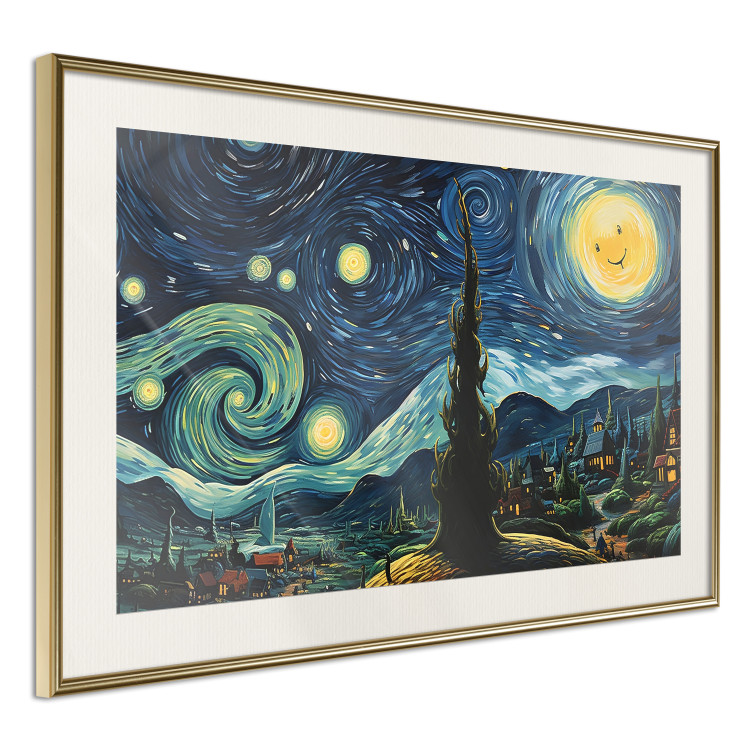 Poster Starry Night - A Landscape in the Moonlight in the Style of Van Gogh 151129 additionalImage 12