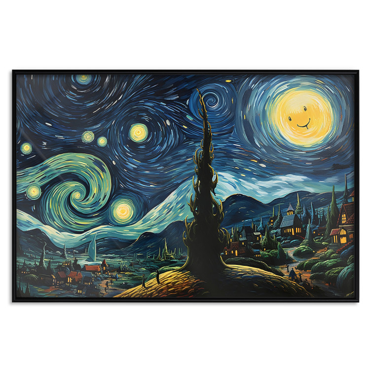 Poster Starry Night - A Landscape in the Moonlight in the Style of Van Gogh 151129 additionalImage 23