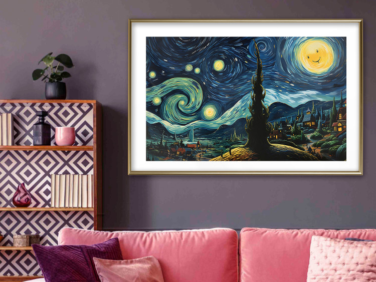 Poster Starry Night - A Landscape in the Moonlight in the Style of Van Gogh 151129 additionalImage 18