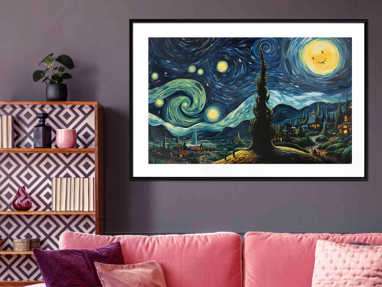 Poster Starry Night - A Landscape in the Moonlight in the Style of Van Gogh 151129 additionalImage 16