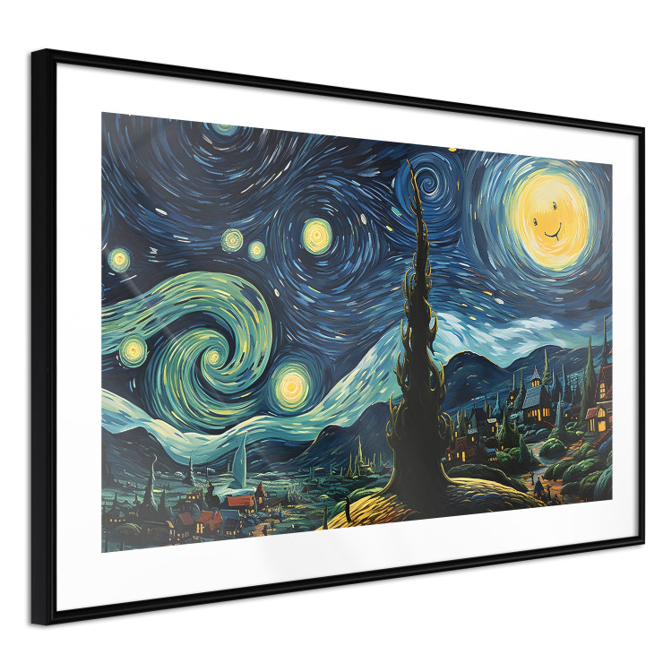 Poster Starry Night - A Landscape in the Moonlight in the Style of Van Gogh 151129 additionalImage 7