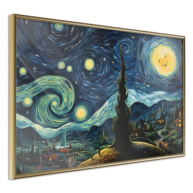 Poster Starry Night - A Landscape in the Moonlight in the Style of Van Gogh 151129 additionalImage 6