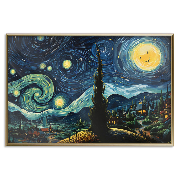 Poster Starry Night - A Landscape in the Moonlight in the Style of Van Gogh 151129 additionalImage 19