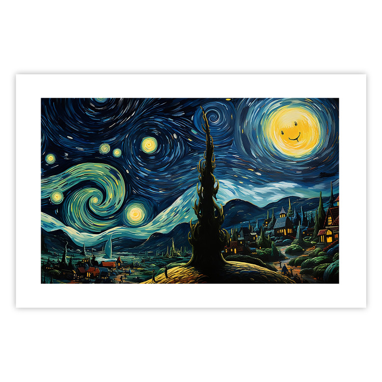 Poster Starry Night - A Landscape in the Moonlight in the Style of Van Gogh 151129 additionalImage 24