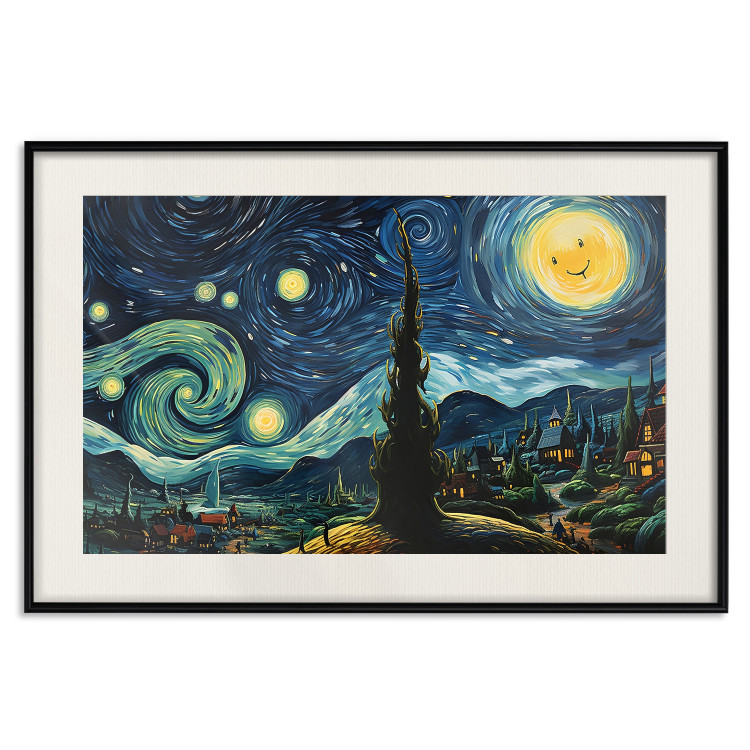 Poster Starry Night - A Landscape in the Moonlight in the Style of Van Gogh 151129 additionalImage 21