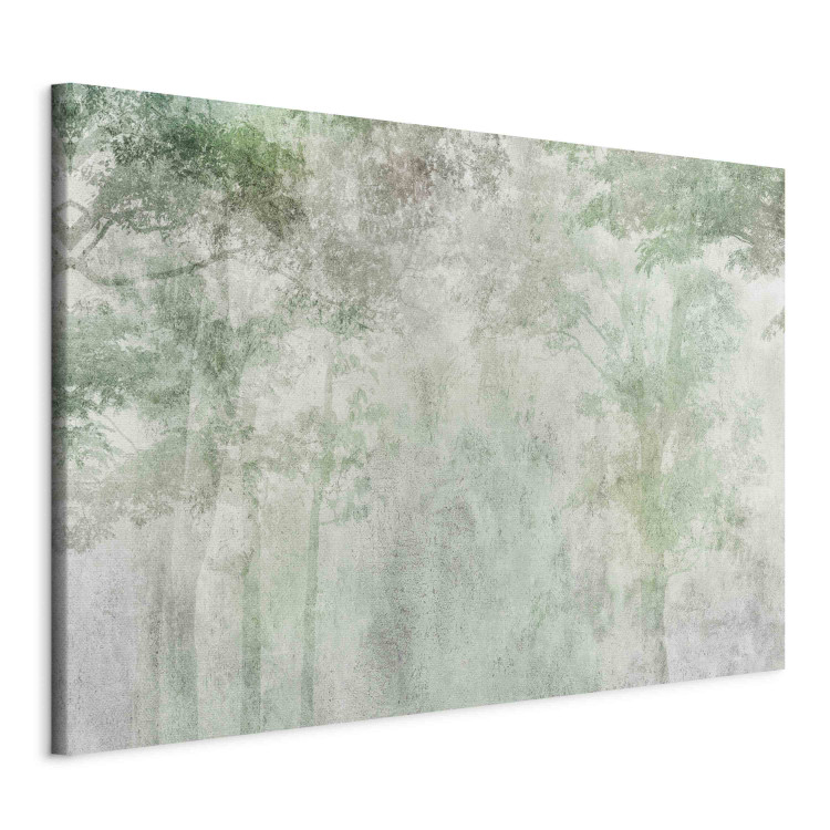 Canvas Art Print Forest Solace - A Foggy Composition With Trees on a Gray Background 151229 additionalImage 2