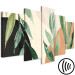 Canvas Print Large Leaves - Plants on an Abstract Background in Shades of Beige and Brown 151429 additionalThumb 6