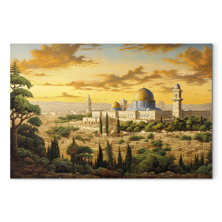 Canvas Art Print Jerusalem - Artistic Vision of Historic Streets and Buildings 151929