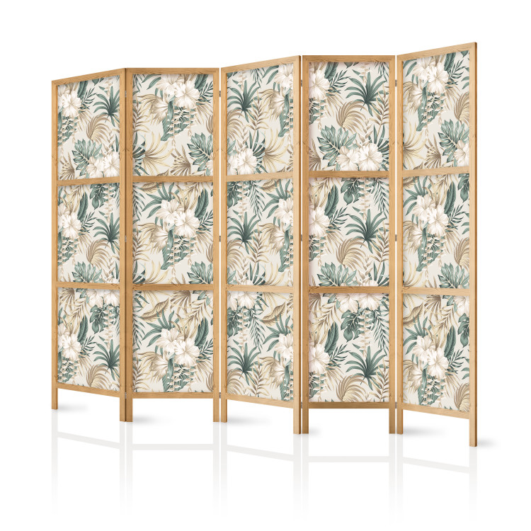 Room Divider Blooming Wildness - Tropical Plants on a Beige Background II [Room Dividers] 152029 additionalImage 5