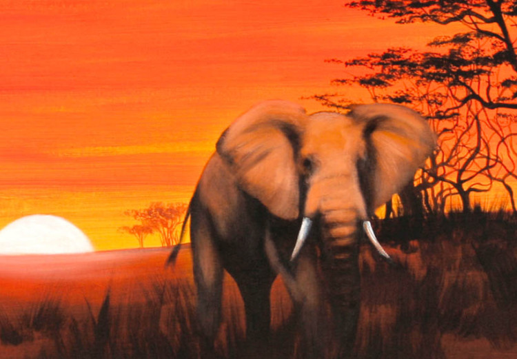 Canvas Art Print Solitary elephant 49629 additionalImage 2