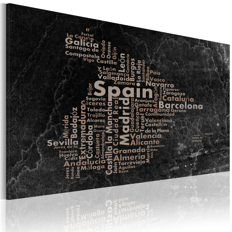 Canvas Print Text map of Spain on the blackboard 55329 additionalImage 2