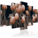 Canvas Art Print One-color tulips - graphics full of plants in sepia color 58629 additionalThumb 2