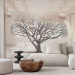 Wall Mural Geometric Landscape - Leafless Tree in Beige Space with Spheres 64629