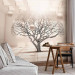 Wall Mural Geometric Landscape - Leafless Tree in Beige Space with Spheres 64629 additionalThumb 4