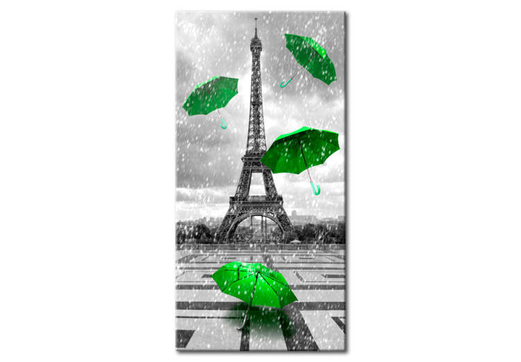 Canvas Print Paris: Green Umbrellas 91929