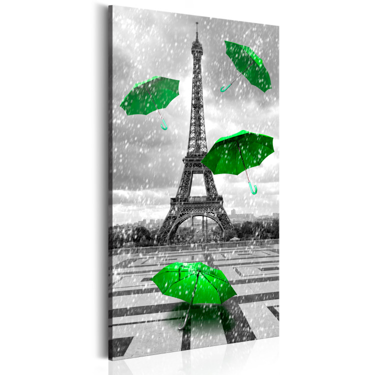 Canvas Print Paris: Green Umbrellas 91929 additionalImage 2