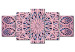 Canvas Print Ethnic Pattern (5-part) - Pink Mandala in Geometric Style 94929