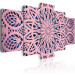 Canvas Print Ethnic Pattern (5-part) - Pink Mandala in Geometric Style 94929 additionalThumb 2