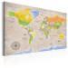 Canvas Print Unknown Lands (1-part) - Colorful Vintage-Style World Map 95929 additionalThumb 2